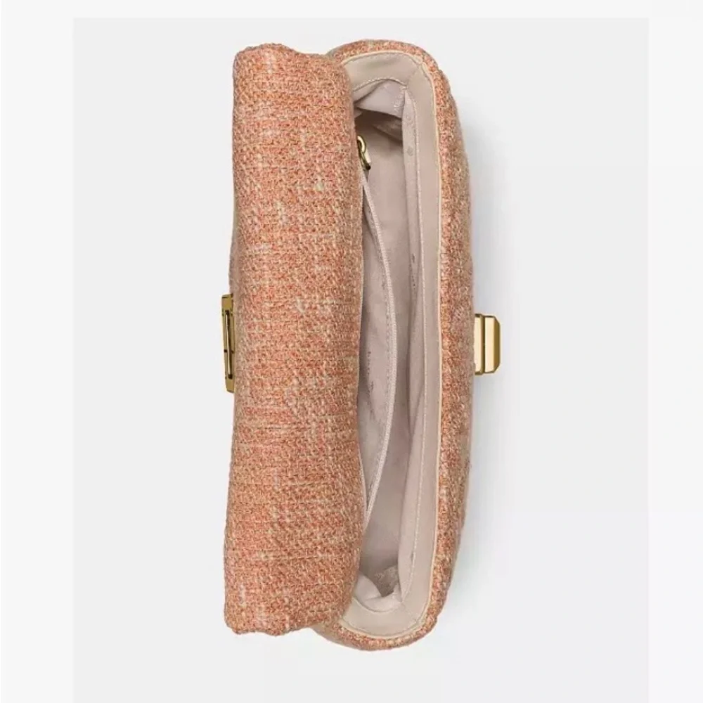 Kate Spade Carey Quilted Tweed Crossbody Bag Orange Jasper